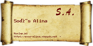 Soós Alina névjegykártya